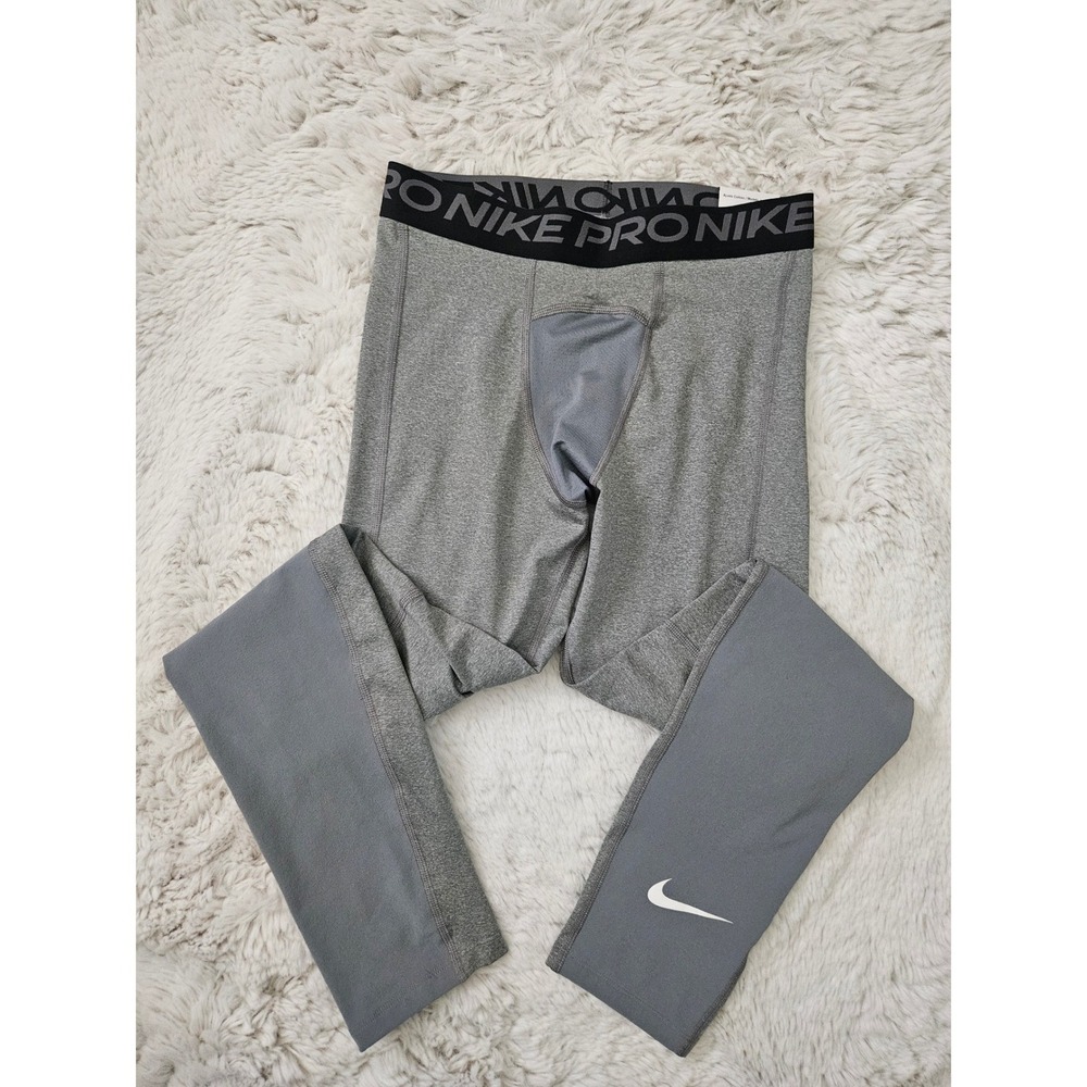 Nike Pro Boys Gray Dri-FIT Compression Leggings Size XL NWT